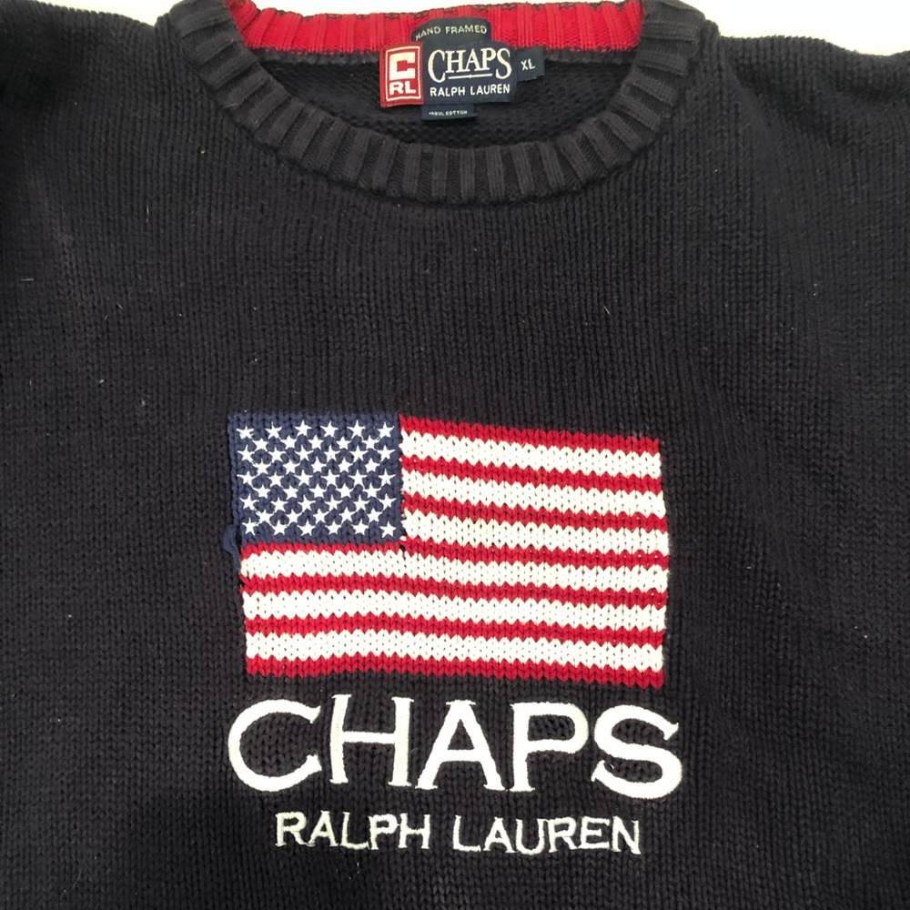 Vintage Chaps Ralph Lauren Flag Knit Sweater